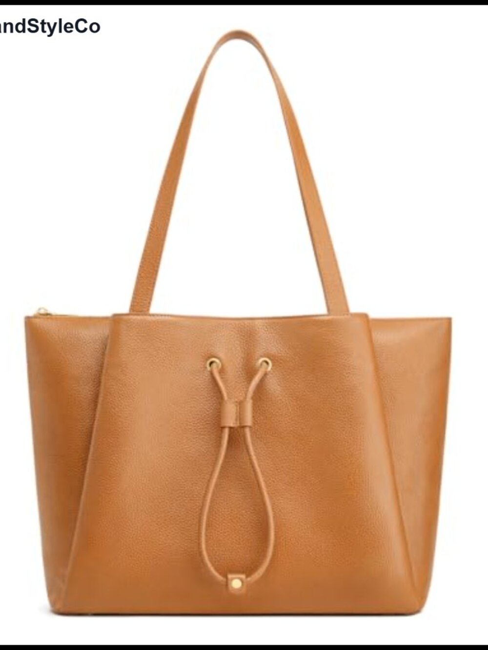 Top Grain Pebbled Cowhide Leather Laptop Tote Bag 15.6 in Work Travel Purse